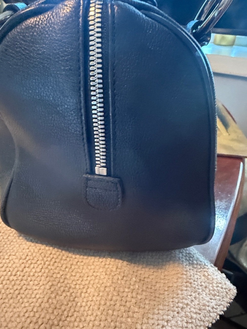 MCM Black Leather Boston  Satchel with Silver Hardware - Picture 5 of 16